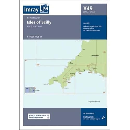 Imray nautical chart Y49 of the Isles of Scilly, small format.