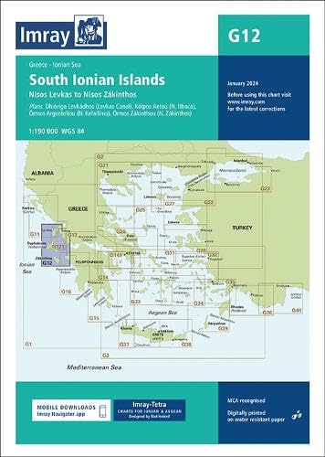 Imray G12 navigation chart cover showing the South Ionian Islands of Greece.