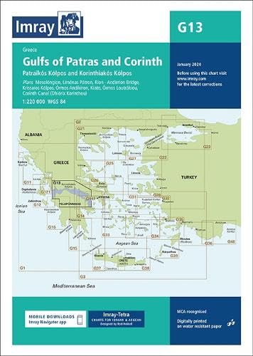 Nautical chart of the Gulfs of Patras and Corinth, Greece, January 2024.