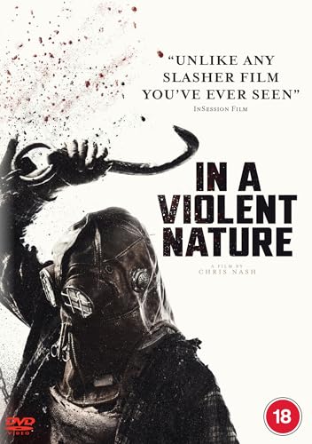 DVD cover for horror film “In A Violent Nature” featuring a masked figure.