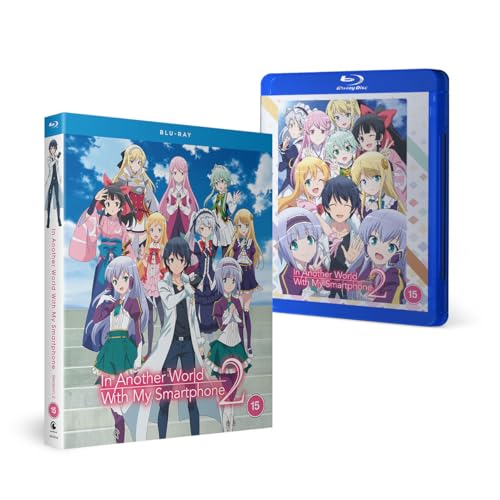 In Another World With My Smartphone" Season 2 Blu-ray case with anime characters.