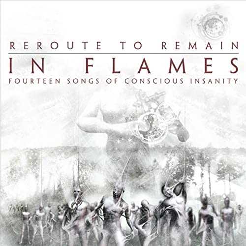 In Flames “Reroute To Remain” CD cover with surreal, ghostly figures.