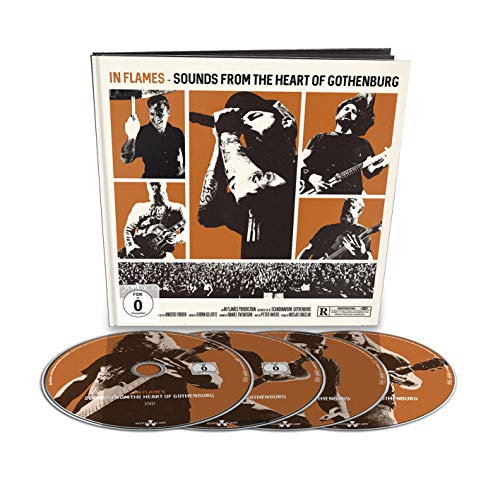 Blu-ray case with band In Flames and three accompanying discs.