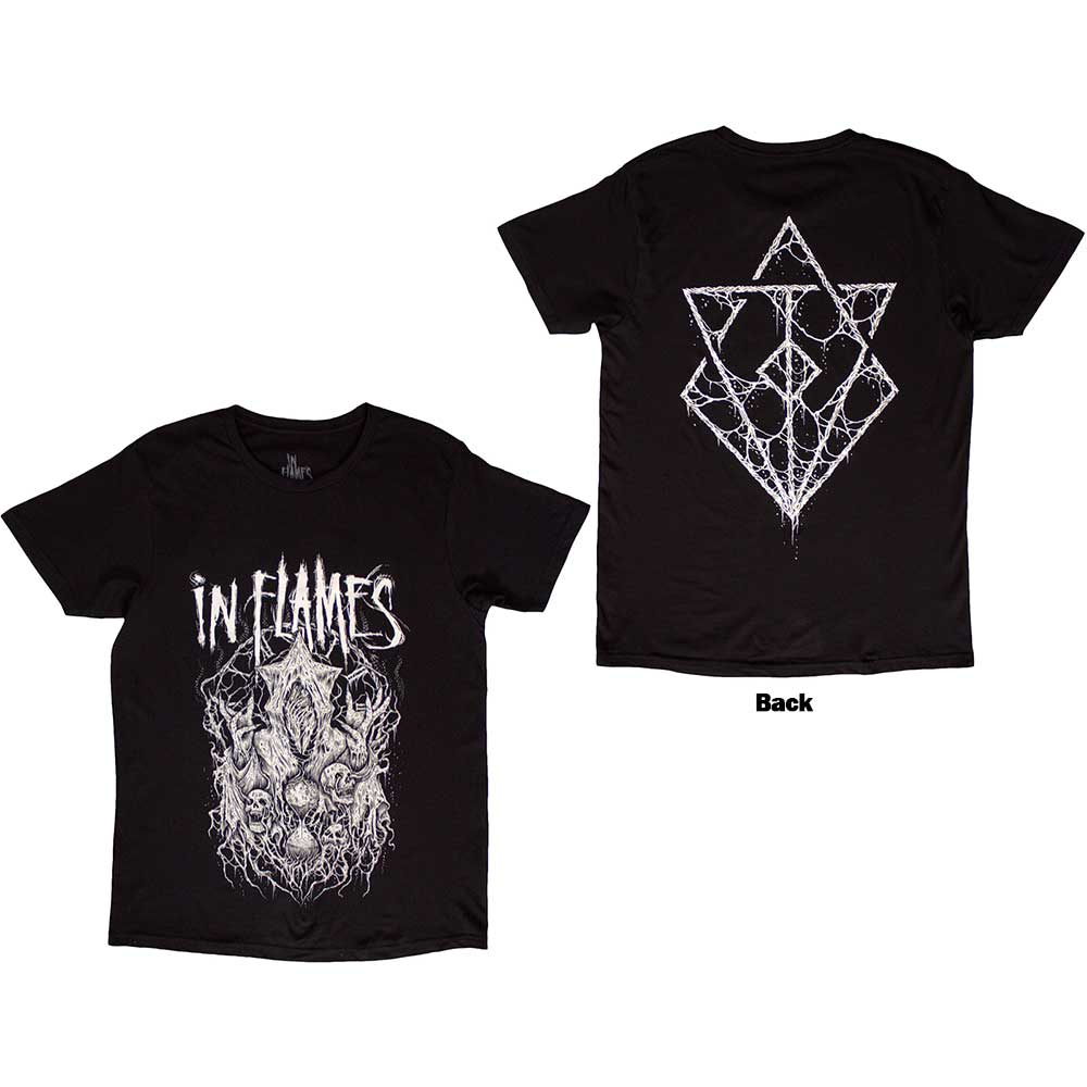 Black In Flames t-shirt, large back print, unisex style, size XX-Large.