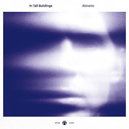 Album cover with blurred, dark blue portrait of a face on a white background.