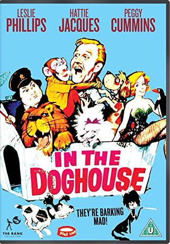 DVD cover for "In The Doghouse" with cartoon characters and actors' names.