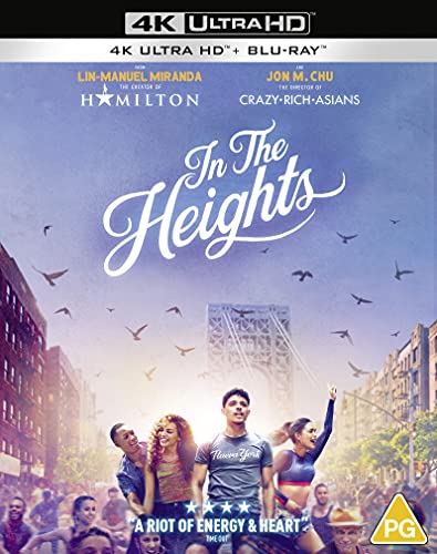 In The Heights" Blu-ray cover with a city street scene and diverse people.