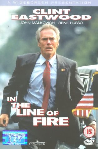 Clint Eastwood in a suit, DVD cover for "In The Line Of Fire".