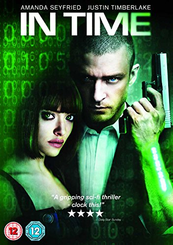 In Time" DVD cover featuring Justin Timberlake and Amanda Seyfried, green digital code.