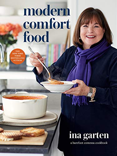 Ina Garten holding a bowl of soup on the cover of her cookbook.