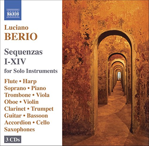 CD cover for Luciano Berio’s “Sequenzas” featuring an arched hallway.