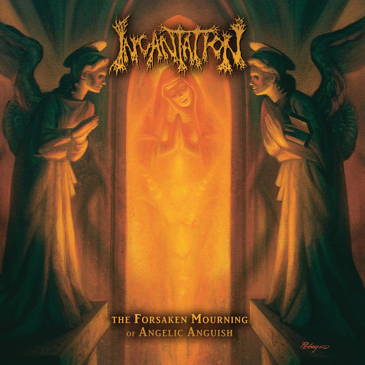 Album cover: dark angelic figures surrounding a veiled, sorrowful woman.