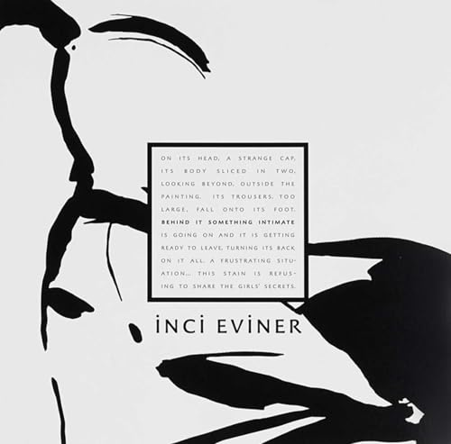 Black and white abstract portrait with text, book cover by Inci Eviner.
