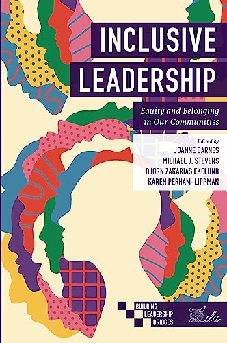 Book cover with colorful abstract faces and the title "Inclusive Leadership".