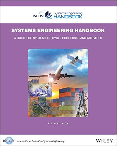 Purple cover of “Systems Engineering Handbook” with images of technology and people.