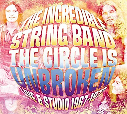 Album cover with faded portraits and multicolored, stylized text on a textured background.