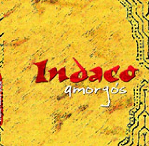 CD cover with red “Indaco” text and yellow, textured background.