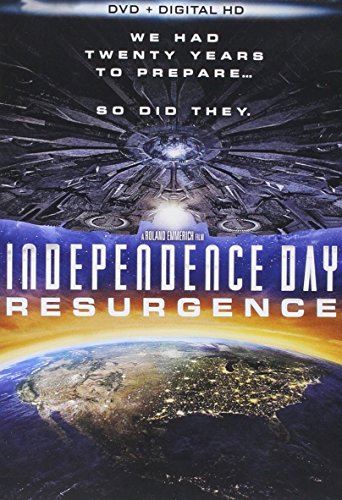 Movie poster for "Independence Day: Resurgence" featuring a spaceship and Earth.