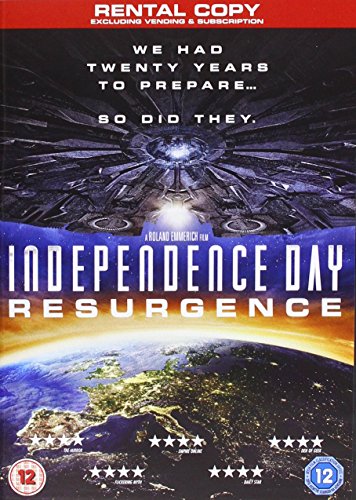 DVD cover for "Independence Day: Resurgence" featuring an alien spaceship and Earth.
