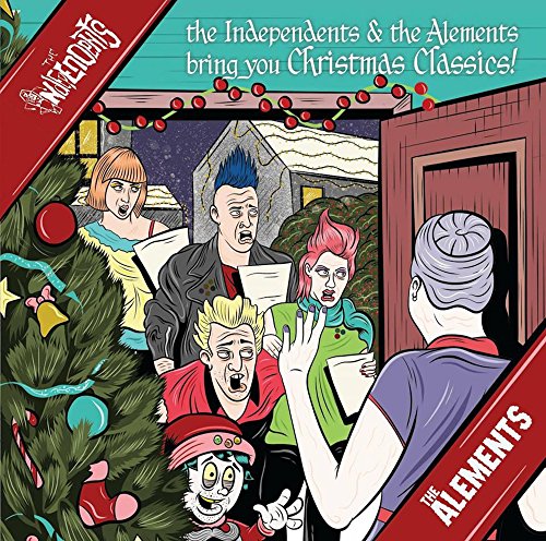 Vinyl album cover: cartoon people caroling with a Christmas tree.