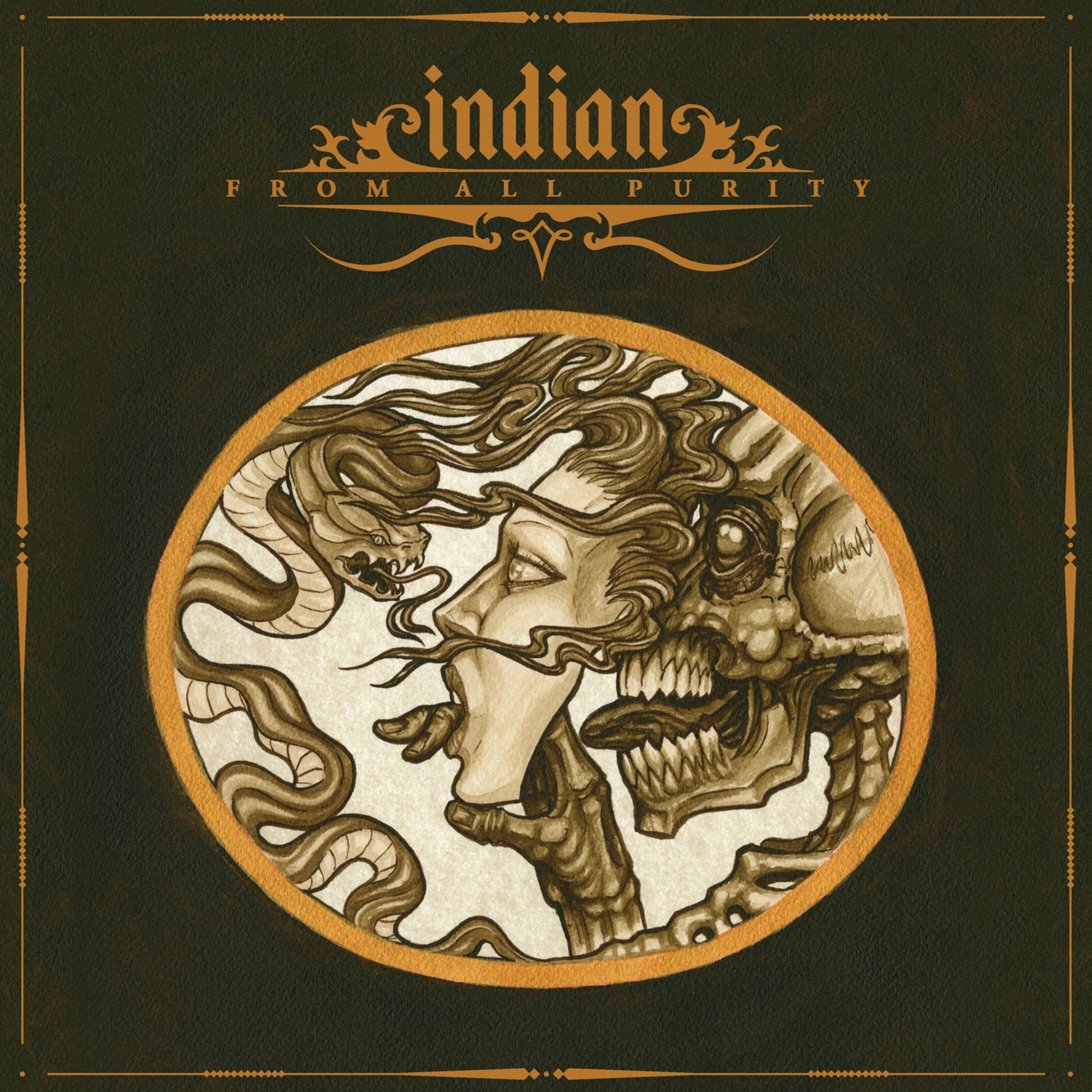Vinyl record cover: ornate illustration of a woman and serpent.