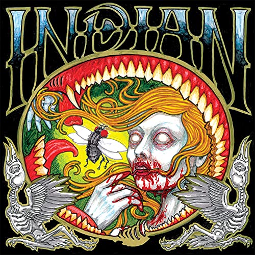CD cover: illustrated face with floral design, insect, and skulls.