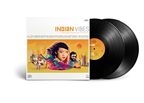 Indian Vibes" double vinyl record with colorful cover art of people.