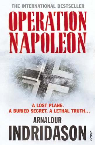 Book cover for Operation Napoleon by Arnaldur Indridason showing a German cross in ice.