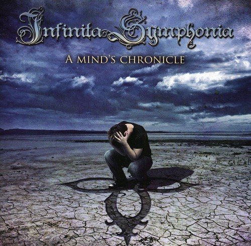 CD cover: desolate landscape with a person kneeling, head in hands.