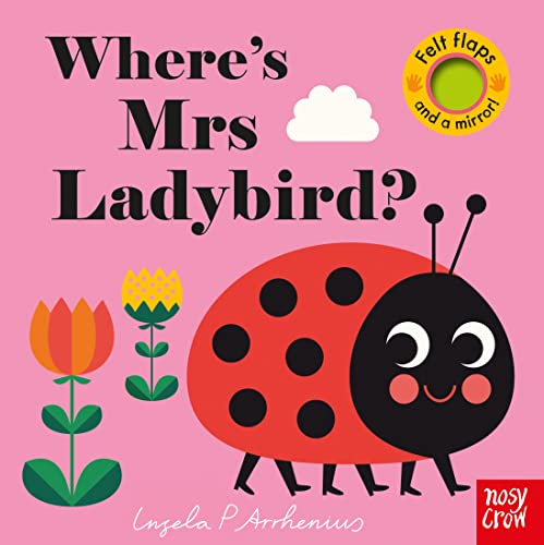 Book cover with a red ladybird, flowers, and the title "Where's Mrs Ladybird?".