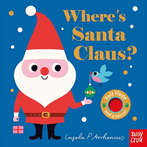 Book cover featuring a cartoon Santa Claus on a blue background with gold text.
