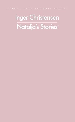 Book cover: "Natalja's Stories" by Inger Christensen, pale pink background.