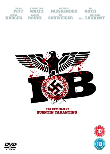 Inglourious Basterds" DVD cover with a stylized eagle and blood-splattered Nazi symbol.