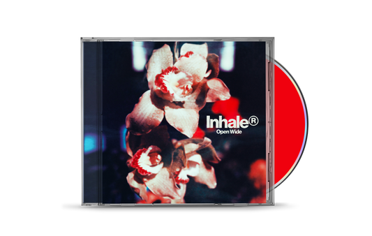 CD case with a blurry floral image and band name "Inhale".