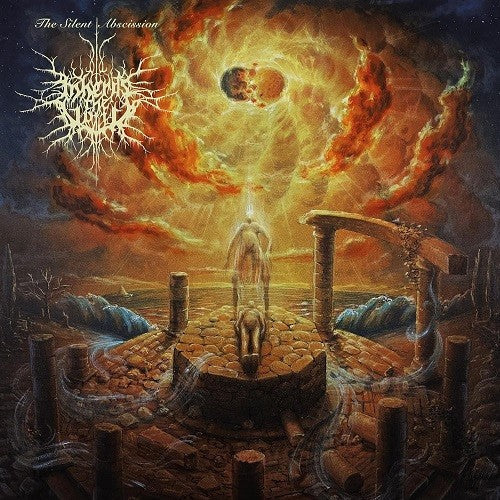 Dark fantasy album cover with figures near a crumbling structure.