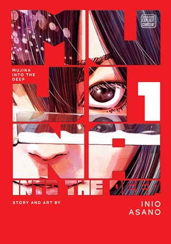 Manga cover featuring a close-up of a face behind large, bold title text.