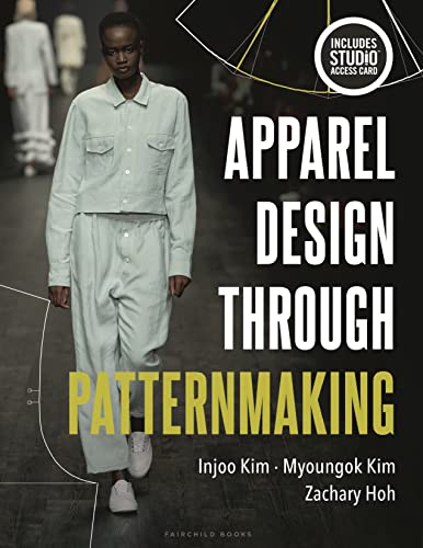 Book cover: “Apparel Design through Patternmaking” with model in green outfit.