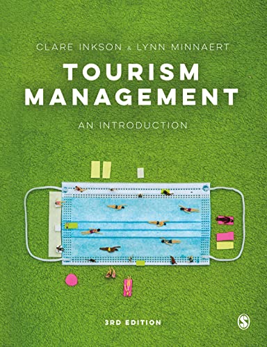 Book cover: "Tourism Management" with a pool and sunbathers illustration.