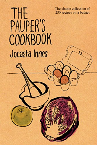 Cover of "The Pauper's Cookbook" with sketched food illustrations.