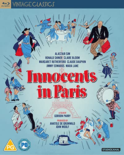 Innocents in Paris" Blu-ray cover with illustrated figures and the Eiffel Tower.