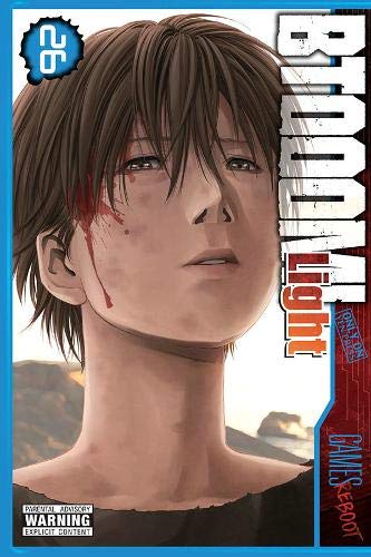 Manga cover: close-up of a young man with blood on his face.