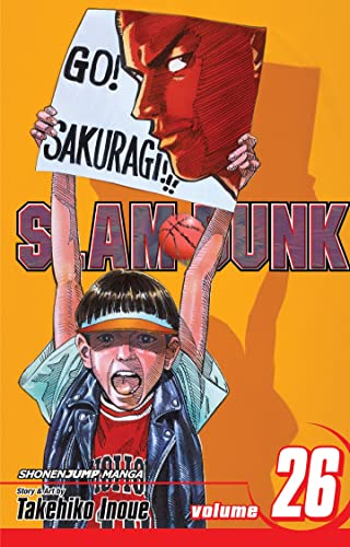 “Slam Dunk, Vol. 26” manga cover featuring a basketball player and cheering fan.