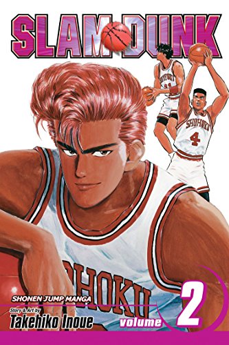 Cartoon image of teenaged basketball players on a white and pink background.