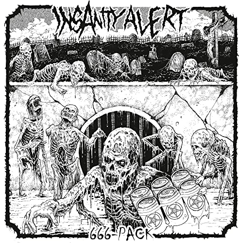 Black and white album cover depicting zombies emerging from a graveyard.