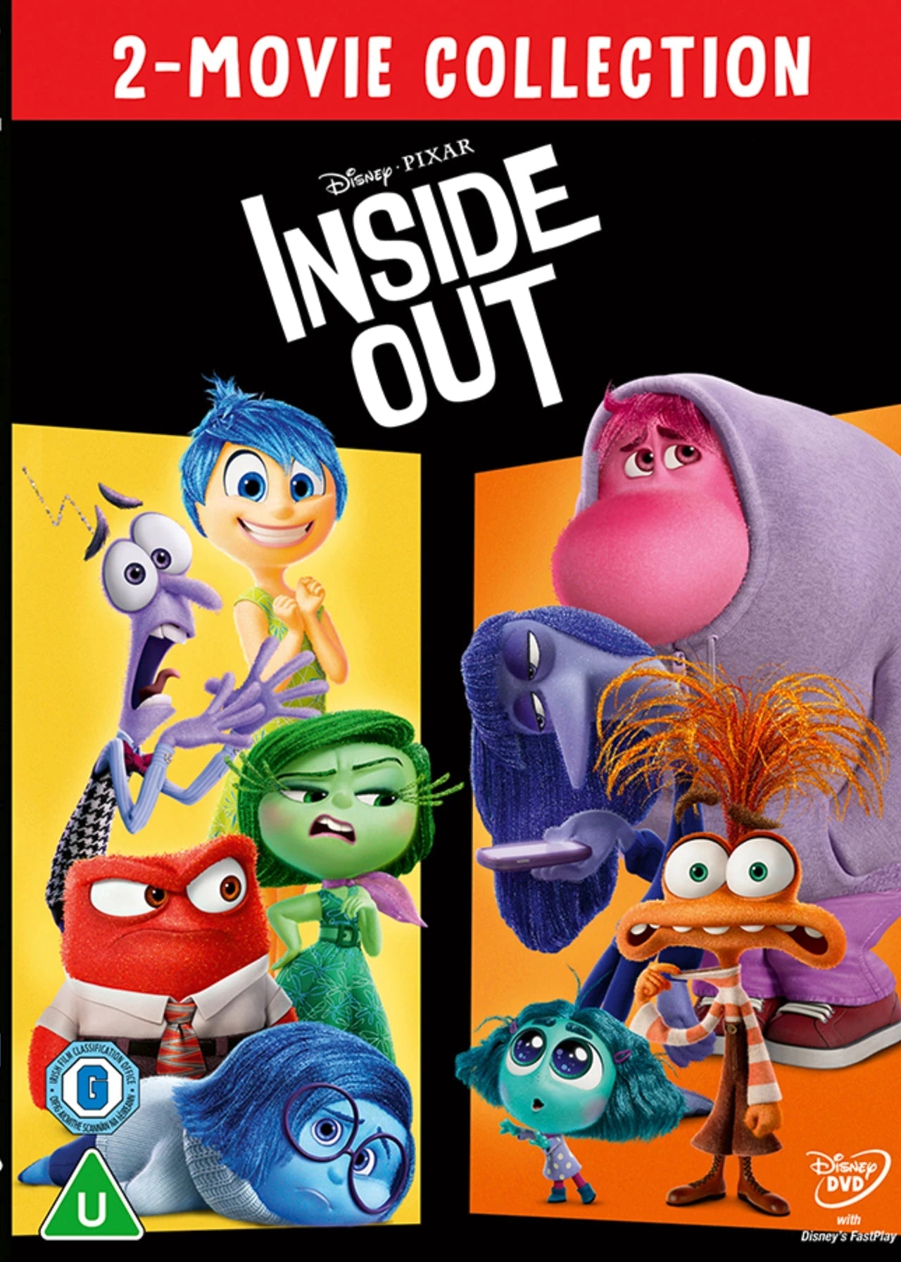 Inside Out" 1 & 2 DVD cover featuring colorful, expressive animated characters.