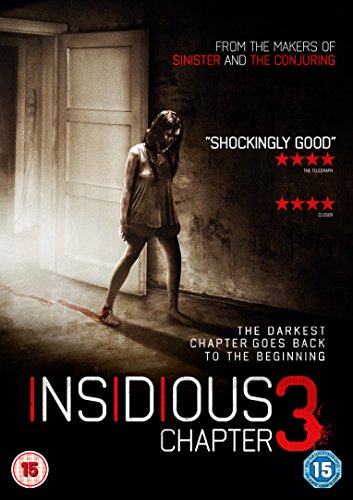 Insidious 3" DVD cover featuring a woman with obscured face in a doorway.