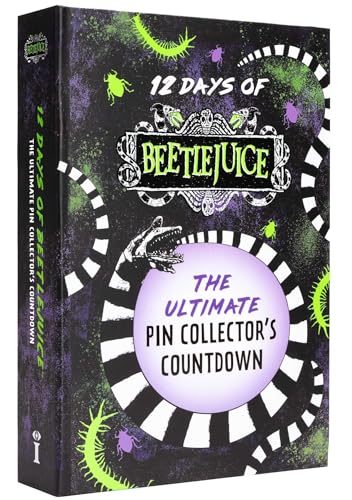Beetlejuice advent calendar box with striped and swirling green designs.