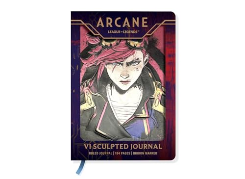 Purple journal cover featuring Vi from Arcane, with sculpted details.