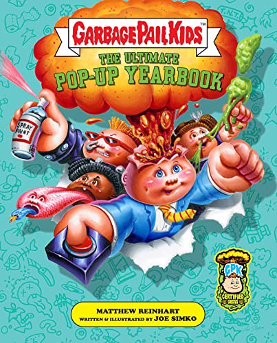 Garbage Pail Kids yearbook cover with grotesque, cartoonish children and spray paint.