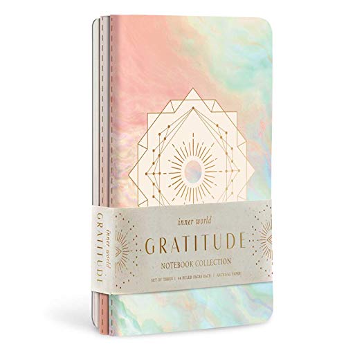 Set of three notebooks with abstract geometric and watercolor designs.